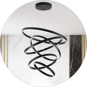 لوستر سقفی بلند طرح حلقه ای لبه بلند 00732 - خرید بهترین کیفیت و قیمت در فروشگاه گروه روشنایی دلوری || انواع لوستر مدرن