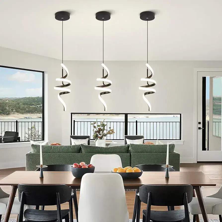 لوستر سقفی مدرن طرح مارپیچ فنری کد 00859 - خرید بهترین کیفیت و قیمت در فروشگاه گروه روشنایی دلوری || انواع لوستر سقفی و دیواری مدرن