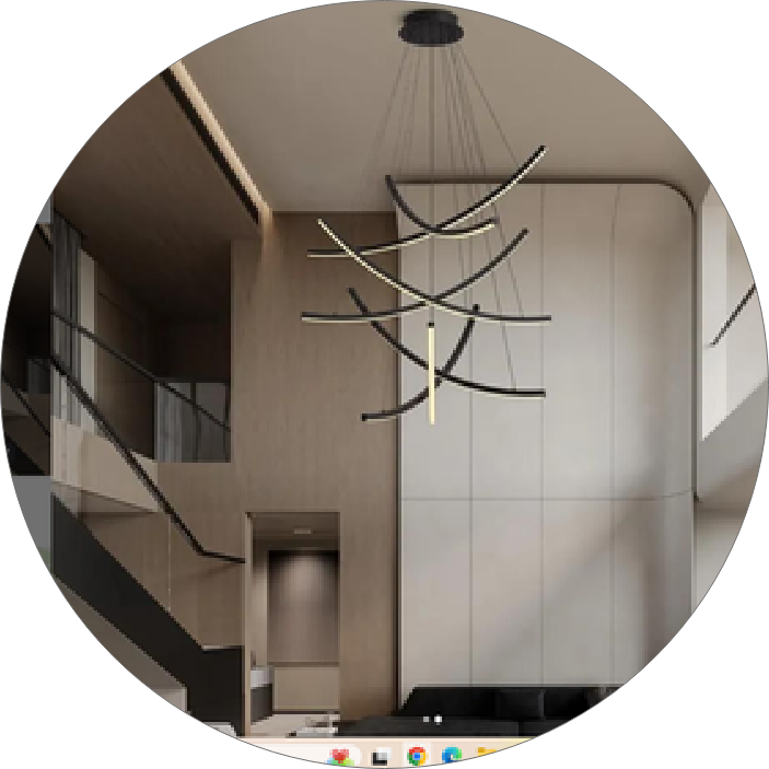 لوستر سقفی بلند طرح کمان ۹۰ سانت کد 00850 - خرید بهترین کیفیت و قیمت در فروشگاه گروه روشنایی دلوری || انواع لوستر سقفی و دیواری مدرن