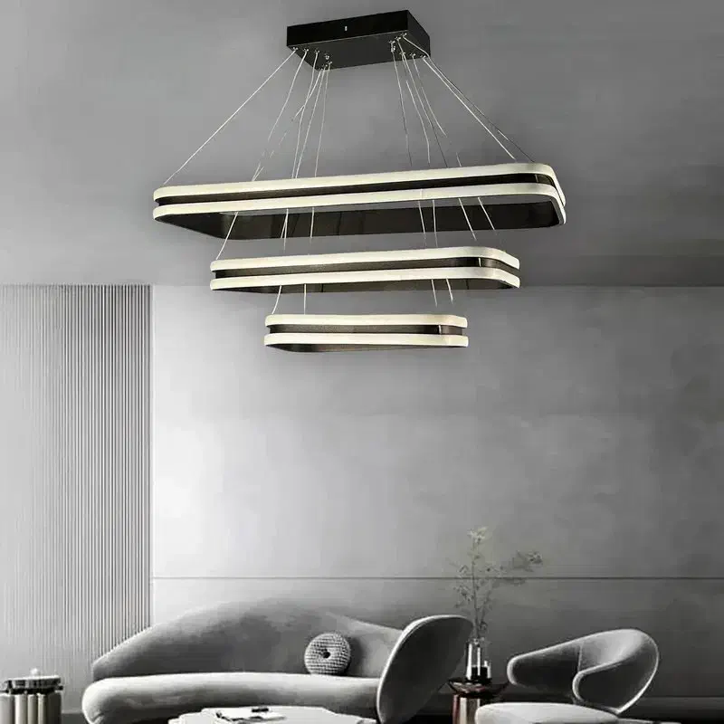 لوستر سقفی مدرن مستطیلی سه لاین نور کد 00885 - خرید بهترین کیفیت و قیمت در فروشگاه گروه روشنایی دلوری || انواع لوستر سقفی و دیواری مدرن