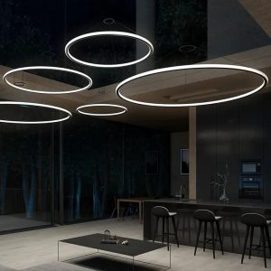 لوسترسقفی مدرن حلقه ای طرح حباب لبه دوسانت کد00891 - خرید بهترین کیفیت و قیمت در فروشگاه گروه روشنایی دلوری || انواع لوستر سقفی و دیواری مدرن