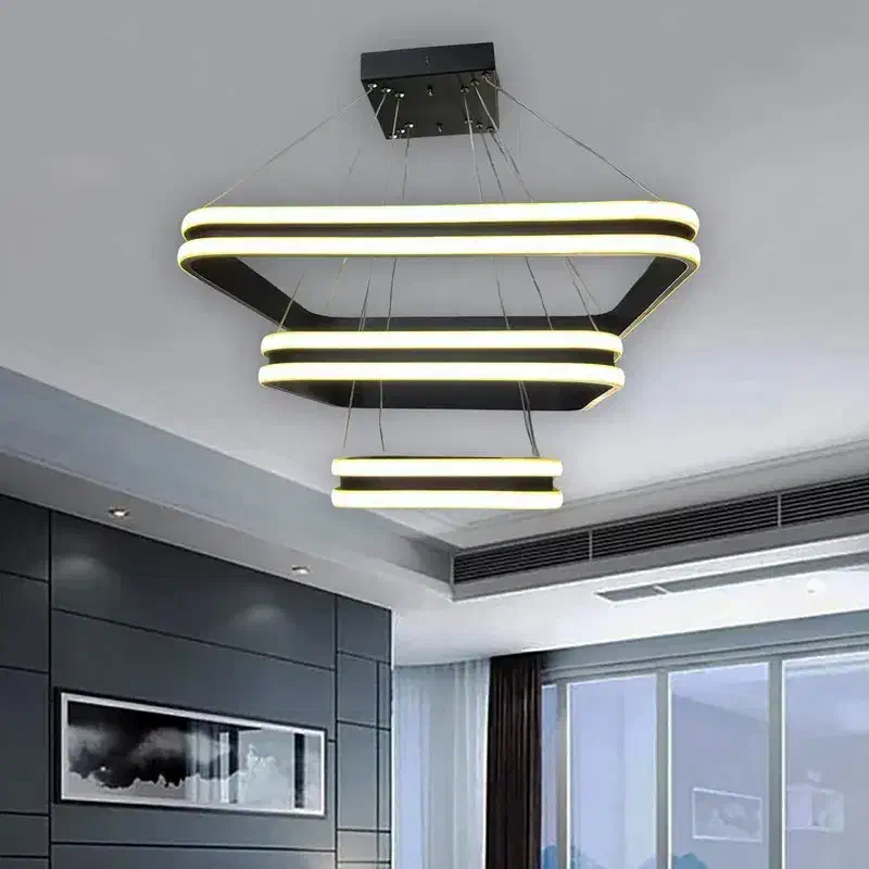 لوستر سقفی مربعی سه لاین نور 00884 - خرید بهترین کیفیت و قیمت در فروشگاه گروه روشنایی دلوری || انواع لوستر سقفی و دیواری مدرن