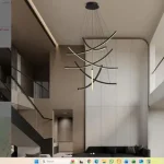 لوستر سقفی بلند طرح کمان ۹۰ سانت کد 00850