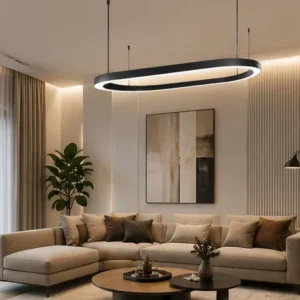 لوستر سقفی بیضی سایز 110*40 سانت با پروفیل های 6*3 کد T0002