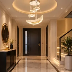لوستر مدرن دکوراتیو کریستال طرح ماه و ستاره کد00324