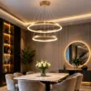 لوستر مدرن حلقه ایی 2طبقه سایز30*50 کد00246