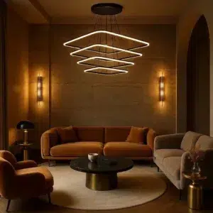 لوستر مدرن سقفی مربعی چهار طبقه ای کد0055