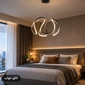 لوستر مدرن طرح گل پایه بلند قطر 50 سانتی کد00119