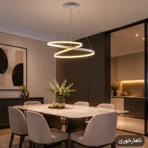 لوستر مدرن طرح تو دلی قطر 50 سانتی متر کد00110