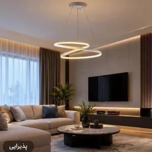لوستر مدرن طرح تو دلی قطر 50 سانتی متر کد00110