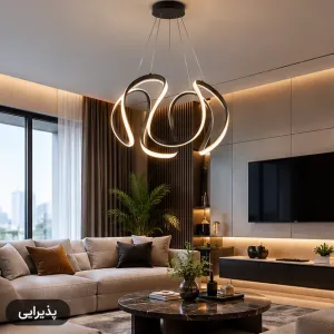 لوستر مدرن طرح گل پایه بلند قطر 50 سانتی کد00119